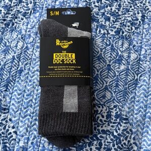 Dr. Martens Black and Gray Double Doc Sock